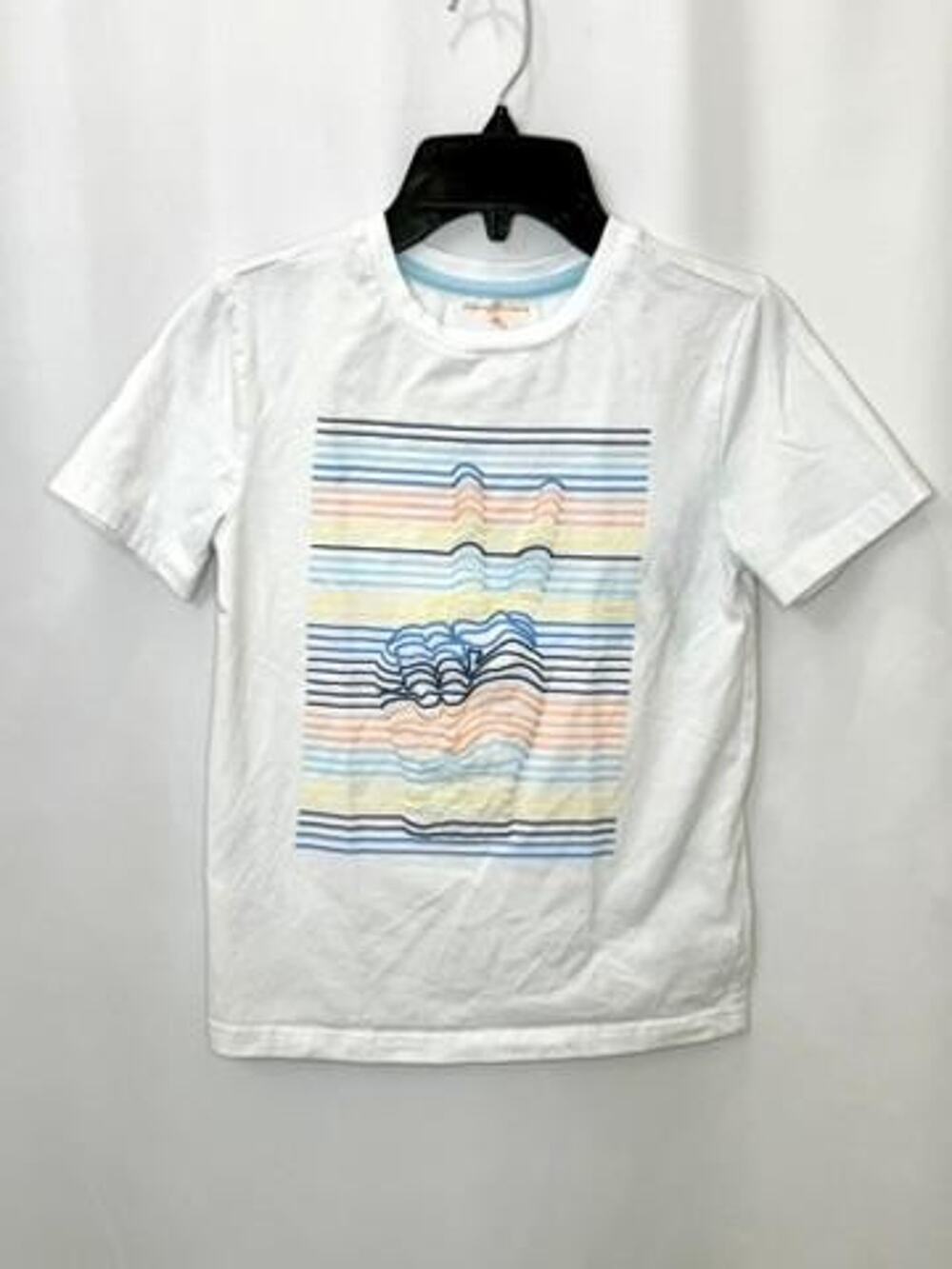 Tommy Bahama Boys Peace Sign Graphic T-Shirt White Size M 7-8 Cotton Blend